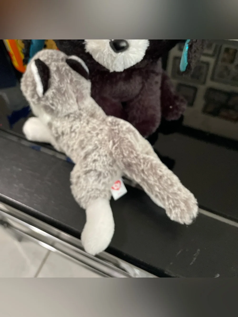 Ty Plush Husky Puppy - Gray, White and Black